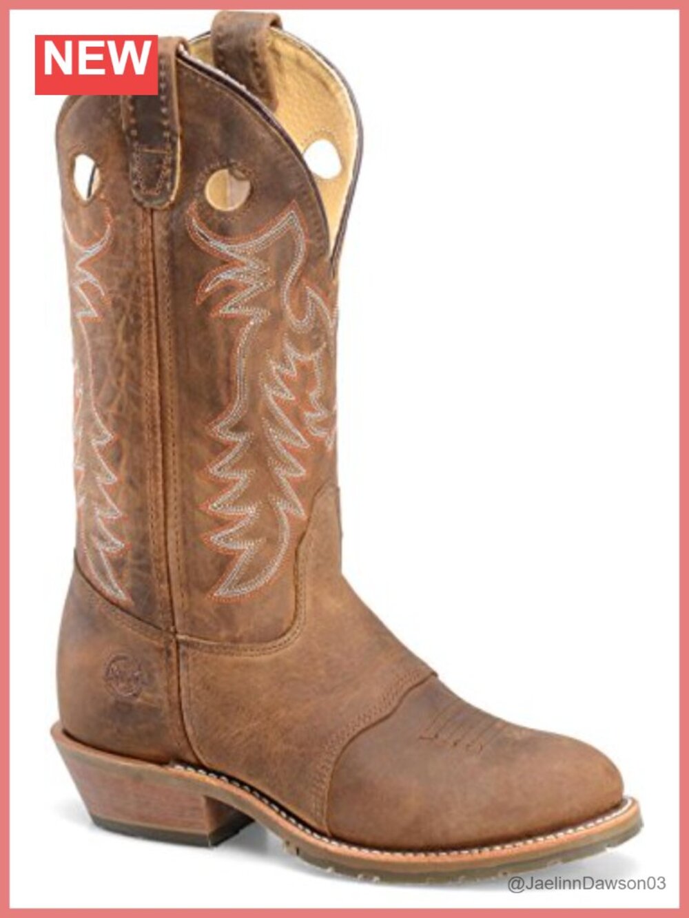 DOUBLE-H Daniela Western Boots Leather Mid-Calf Buckaroo Rodeo